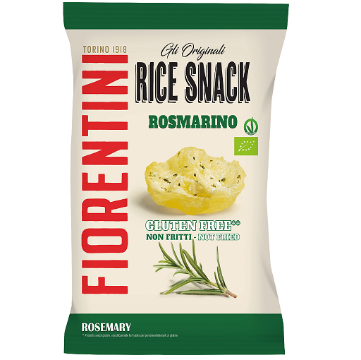 Fiorentini gluten free rosemary rice snacks 40 g small pack crunchy savoury snacks