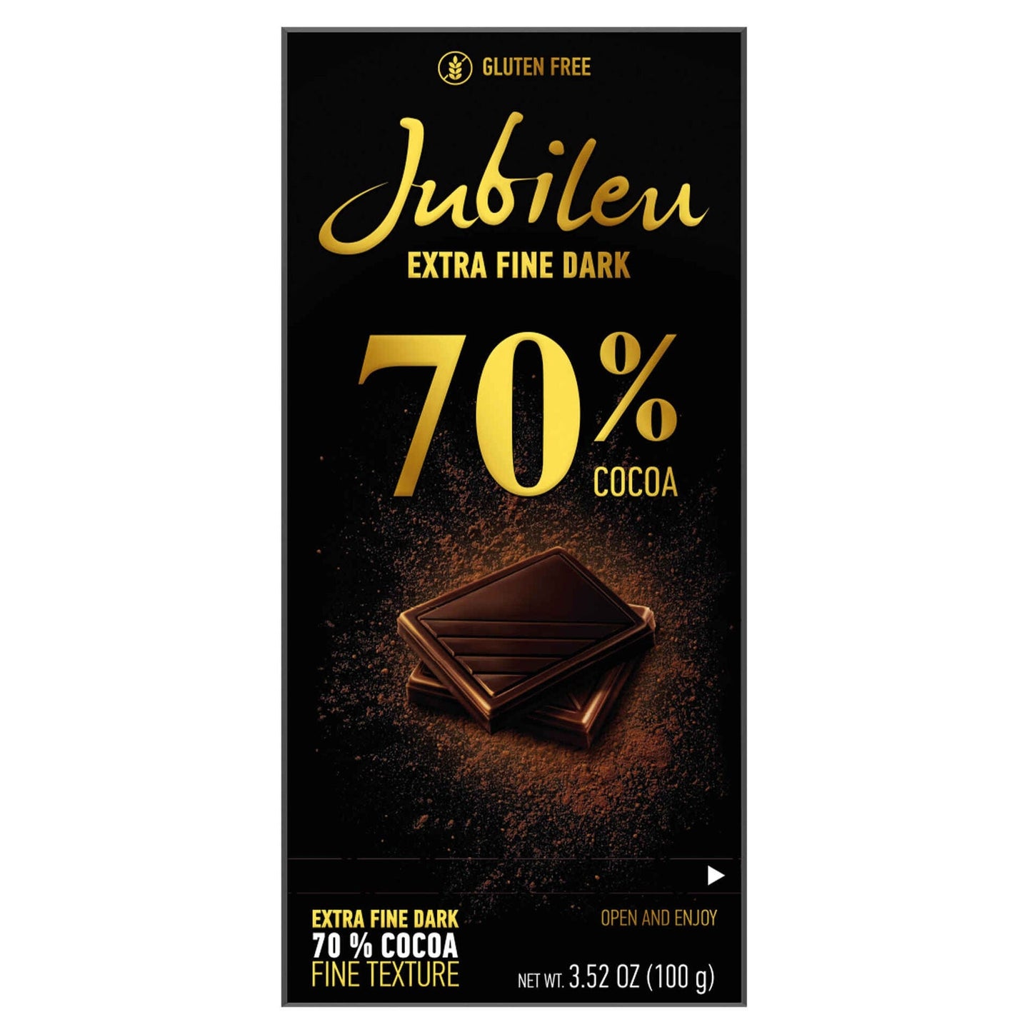 Jubilee Extra Dark Chocolate 70% Cocoa 100g gluten free premium dark chocolate tablet festive gift collection