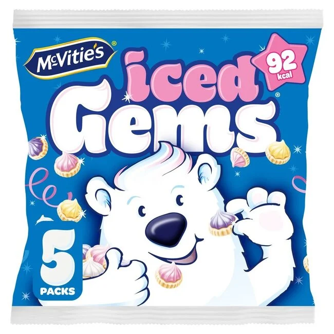 McVities Iced Gems 115g iced biscuits colourful sugar topping biscuit snack assorted cookies and biscuits