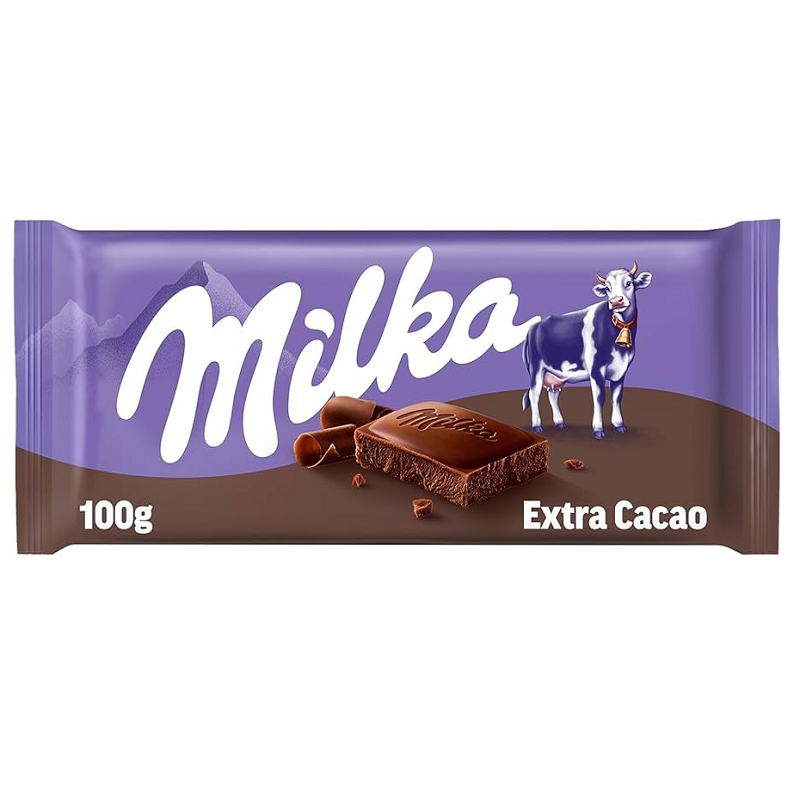 Milka Chocolate Slab with Extra Cocoa Cream 90g
