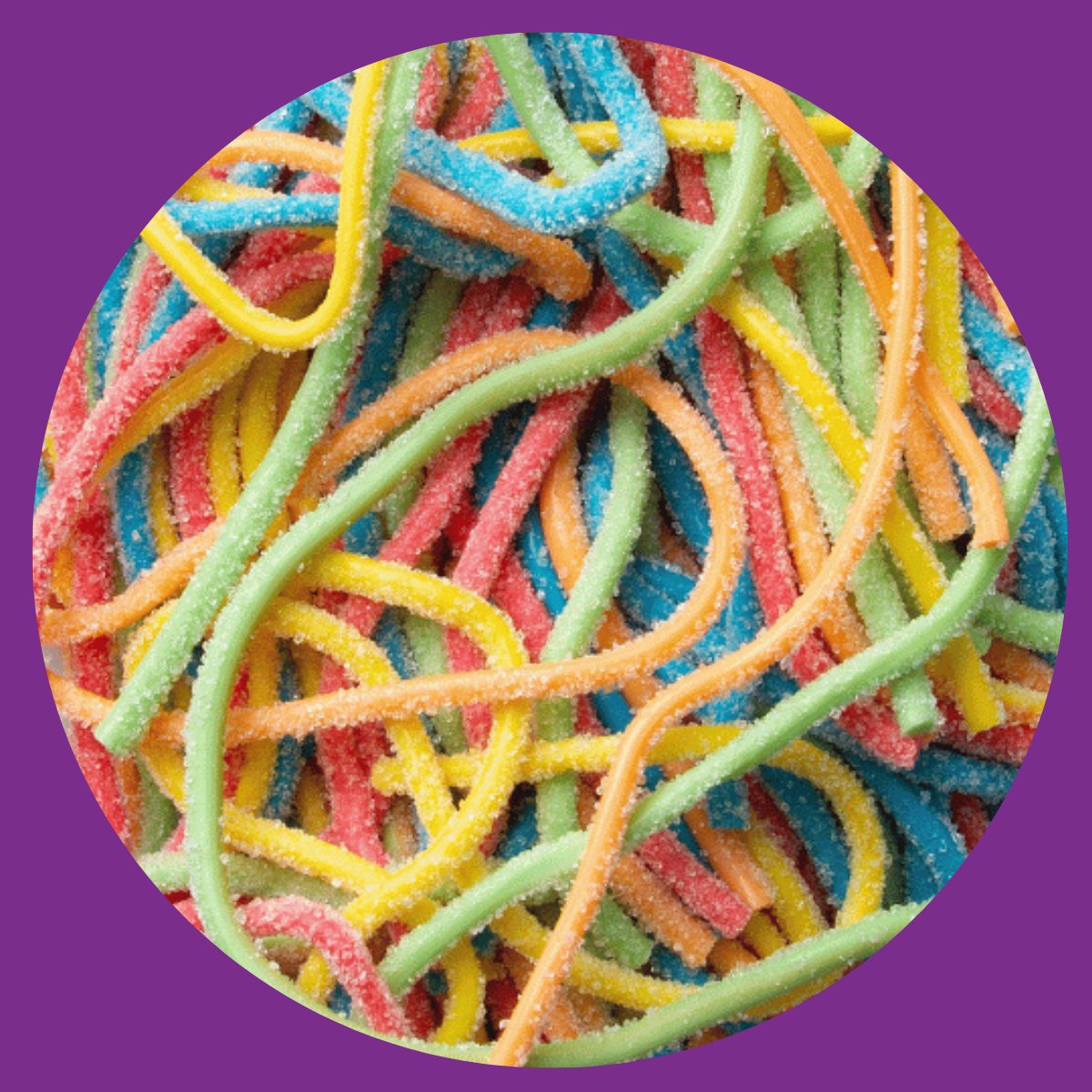 Pull-apart candy strings in tangy fruity flavours that are as fun to play with as they are to eat — shop our full range sold loose by weight.