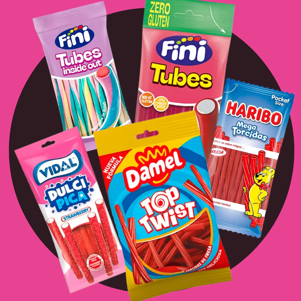 Shop for Pencil and Cable Sweet Packets sealed bags of long chewy pencil and cable sweets in sour and fruity flavours.