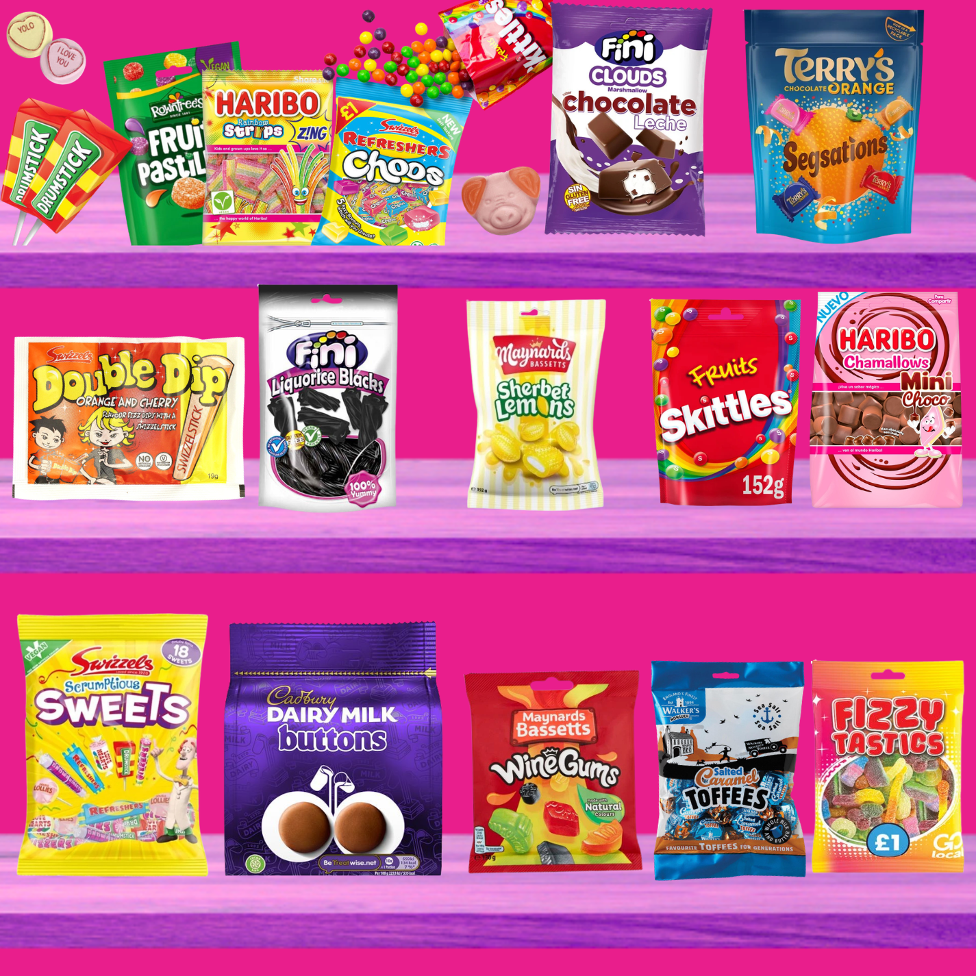Shop Sealed bags and packets of all your favourite sweets — from gummy packets and sour sweets to lollipops, candy floss and retro classics. Browse our full range at Yum Sweetie.