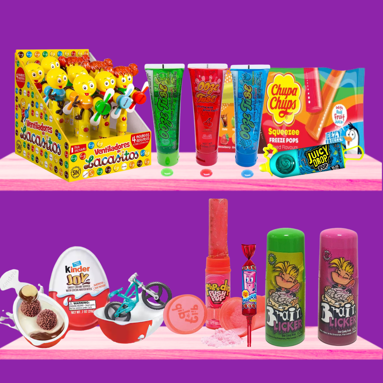 Every kind of fun, playful and novelty candy in one place — from surprise eggs and candy jewellery to popping candy and sour sprays at Yum Sweetie.