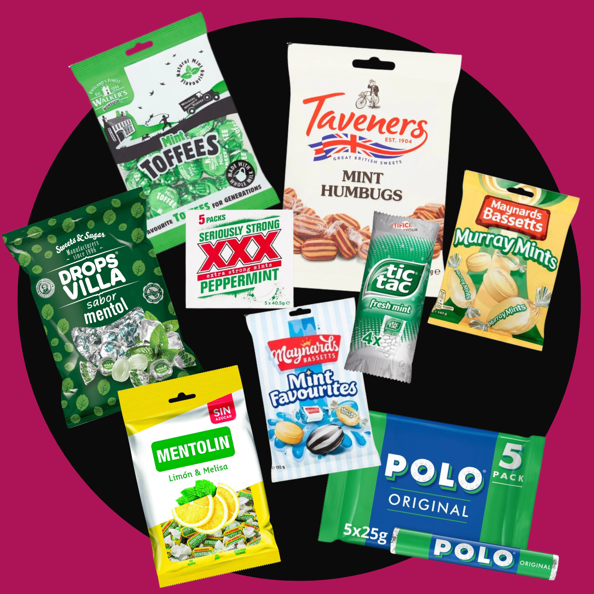 Sealed rolls and packets of refreshing mints and pastilles from the brands you trust, perfect for any bag or pocket — shop at Yum Sweetie.