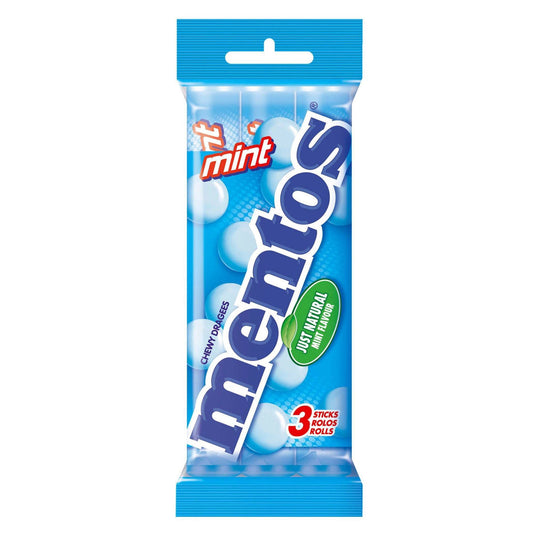 Mint Chewy Dragees Mentos 3x38g – Chewy Soft Sweets