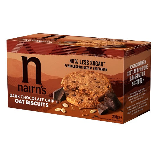 Nairns – Nairn’s Oat Grahams Dark Chocolate Chip – 200g Pack – 200g – Biscuits and Cookies