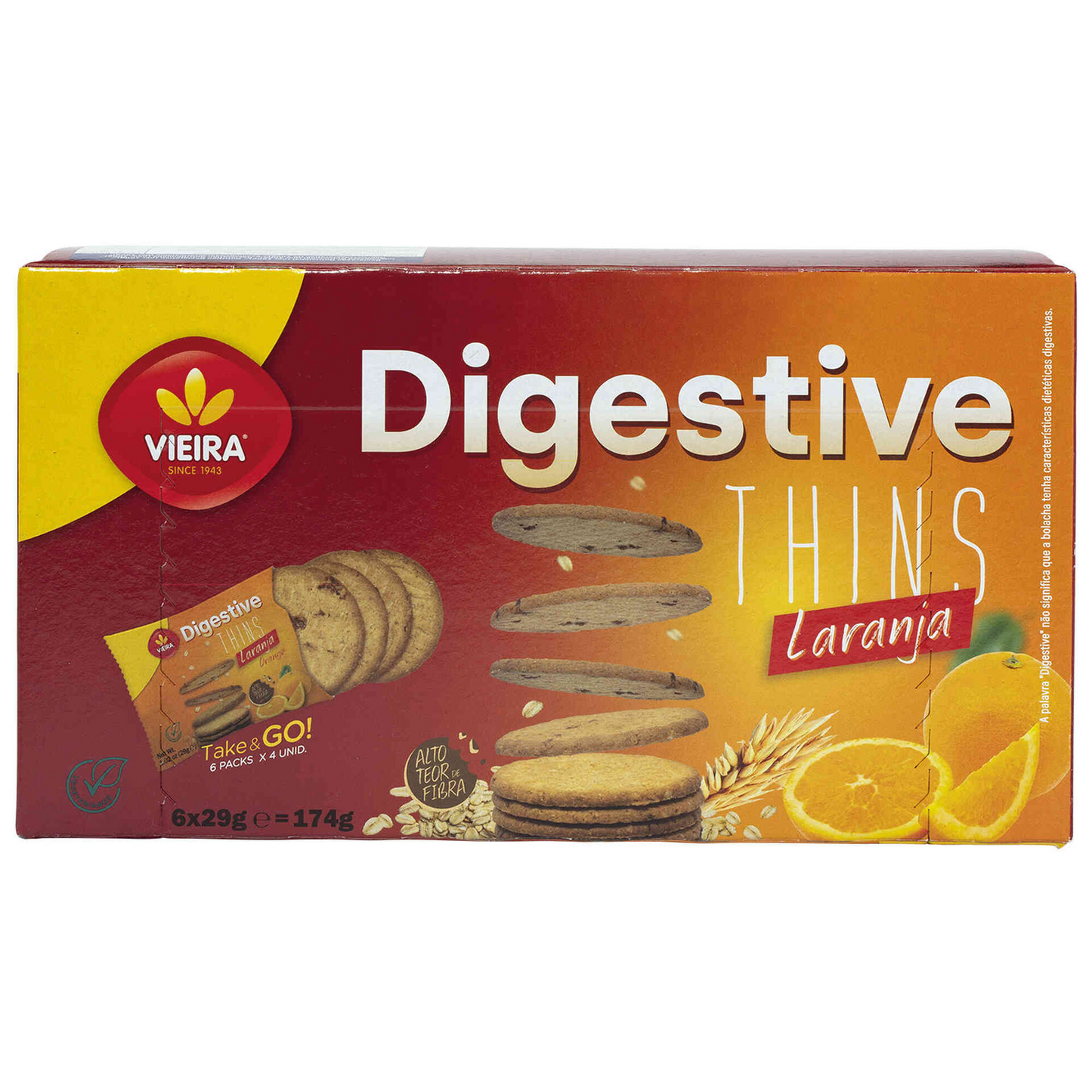 Vieira – Thins Orange Digestive Biscuits Vieira 174g – 174g – Biscuits and Cookies