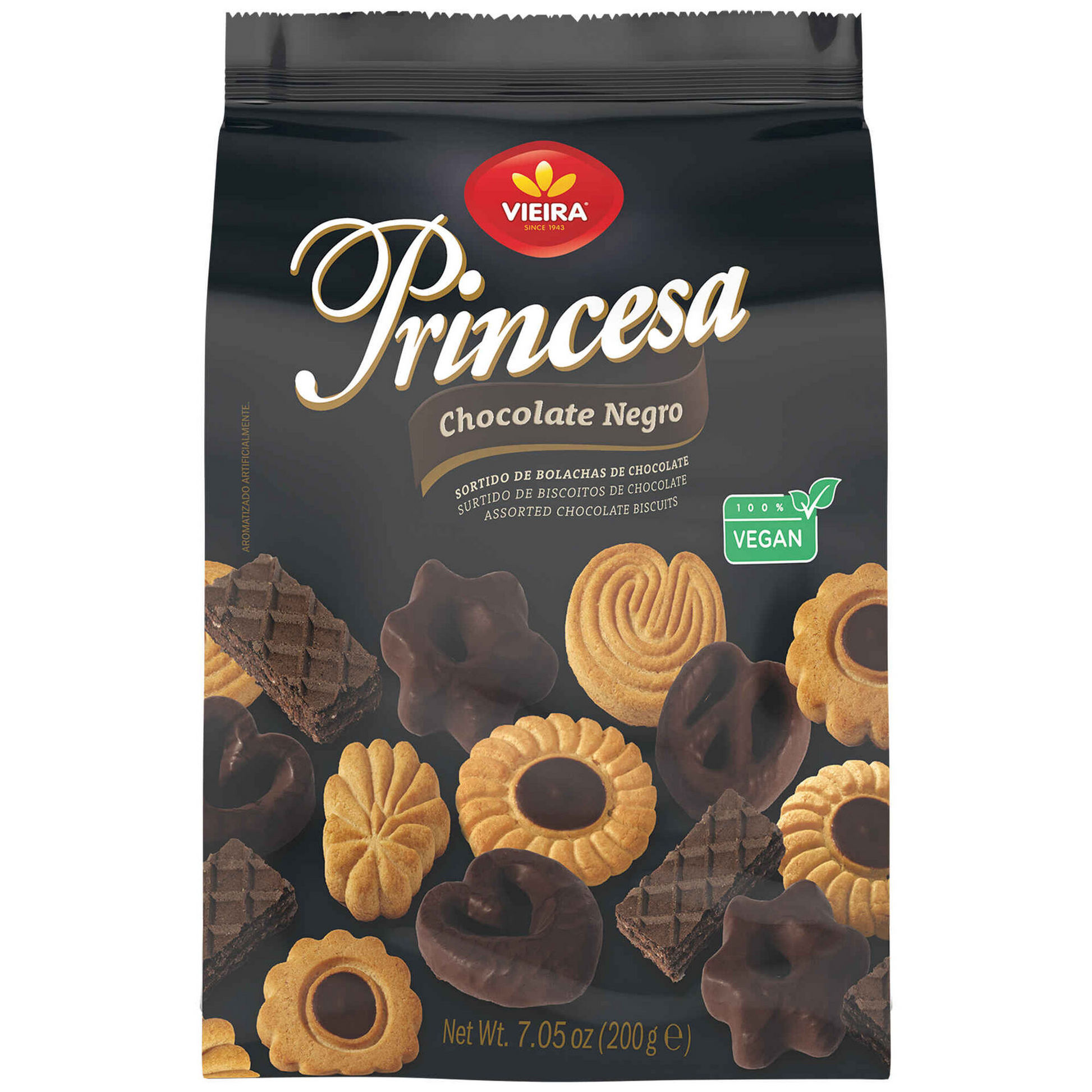 Vieira Assorted Dark Chocolate Cookies Vieira 200g – biscuit assortment gift tin – Cookie Assortment – Biscuits, Butter Cookies and Gift Tins