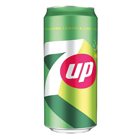 7UP 330ml lemon and lime fizzy soft drink can, refreshing carbonated beverage from Yum Sweetie