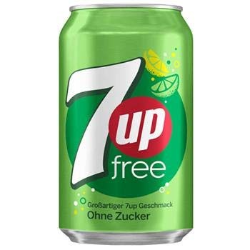 7UP Sugar Free 330ml lemon and lime fizzy soft drink can with zero sugar