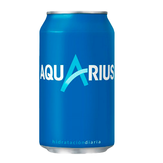 Aquarius Lemon Isotonic Drink 330ml can with refreshing citrus flavour and mineral salts