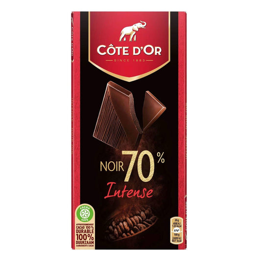 Côte D'Or 70 percent cocoa dark chocolate tablet 100g Belgian slab Chocolate Tablets and Slabs