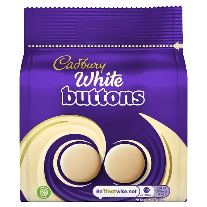 Cadbury Dairy Milk White Buttons 85g creamy white chocolate buttons Cadbury snack bag sweet chocolate treat