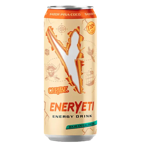 Eneryeti Caribe Pineapple and Coconut 500ml carbonated tropical energy drink with taurine and caffeine