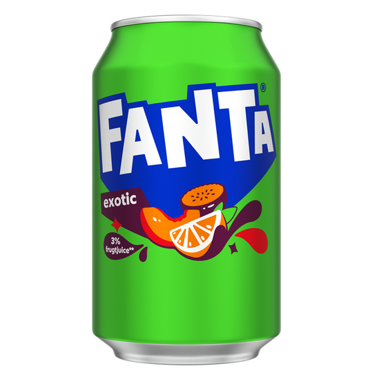 Fanta Exotic 330ml sparkling tropical fruit soft drink international soda can