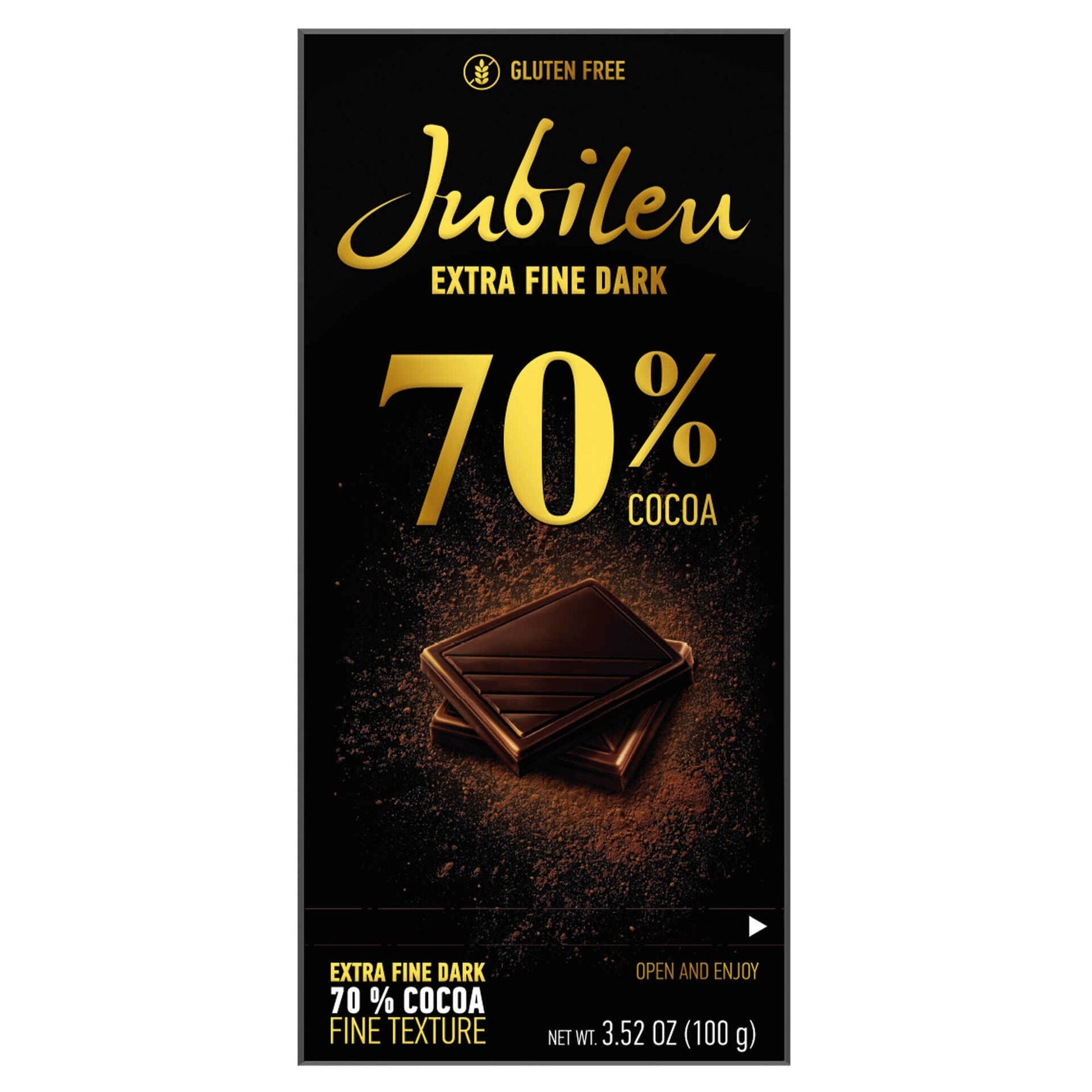 Jubilee Extra Dark Chocolate 70% Cocoa 100g gluten free premium dark chocolate tablet festive gift collection