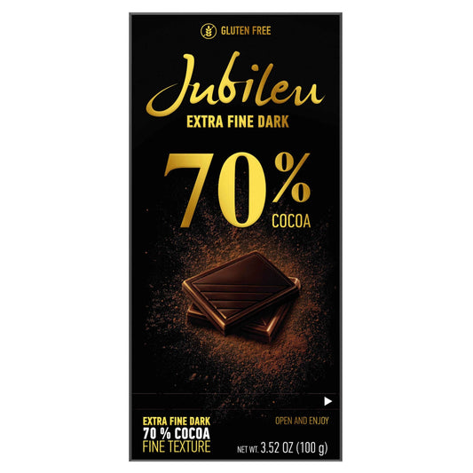 Jubilee Extra Dark Chocolate 70% Cocoa 100g gluten free premium dark chocolate tablet festive gift collection