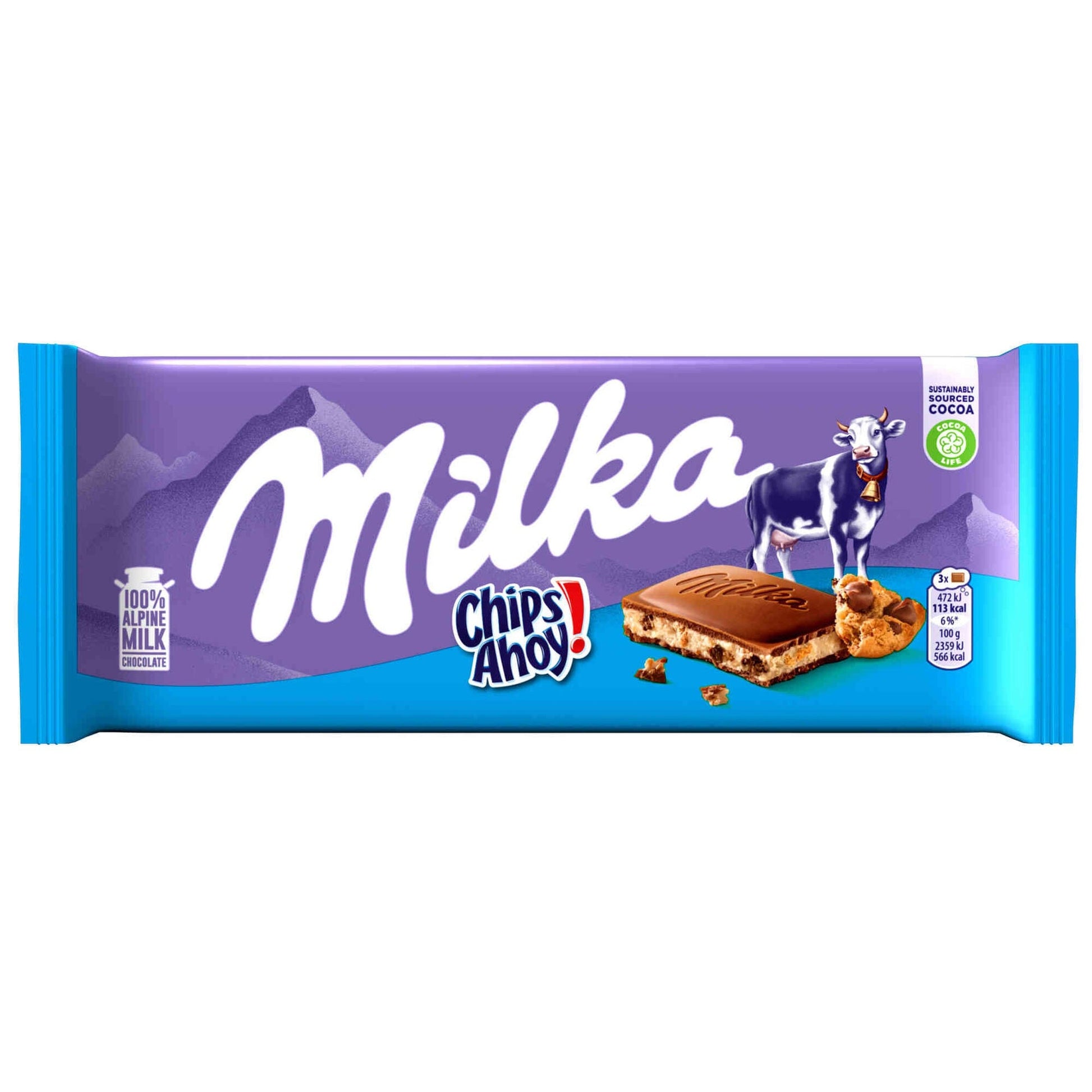 Milka Chips Ahoy chocolate tablet 100 g alpine milk chocolate with crunchy cookie pieces Chocolate Tablets and Slabs