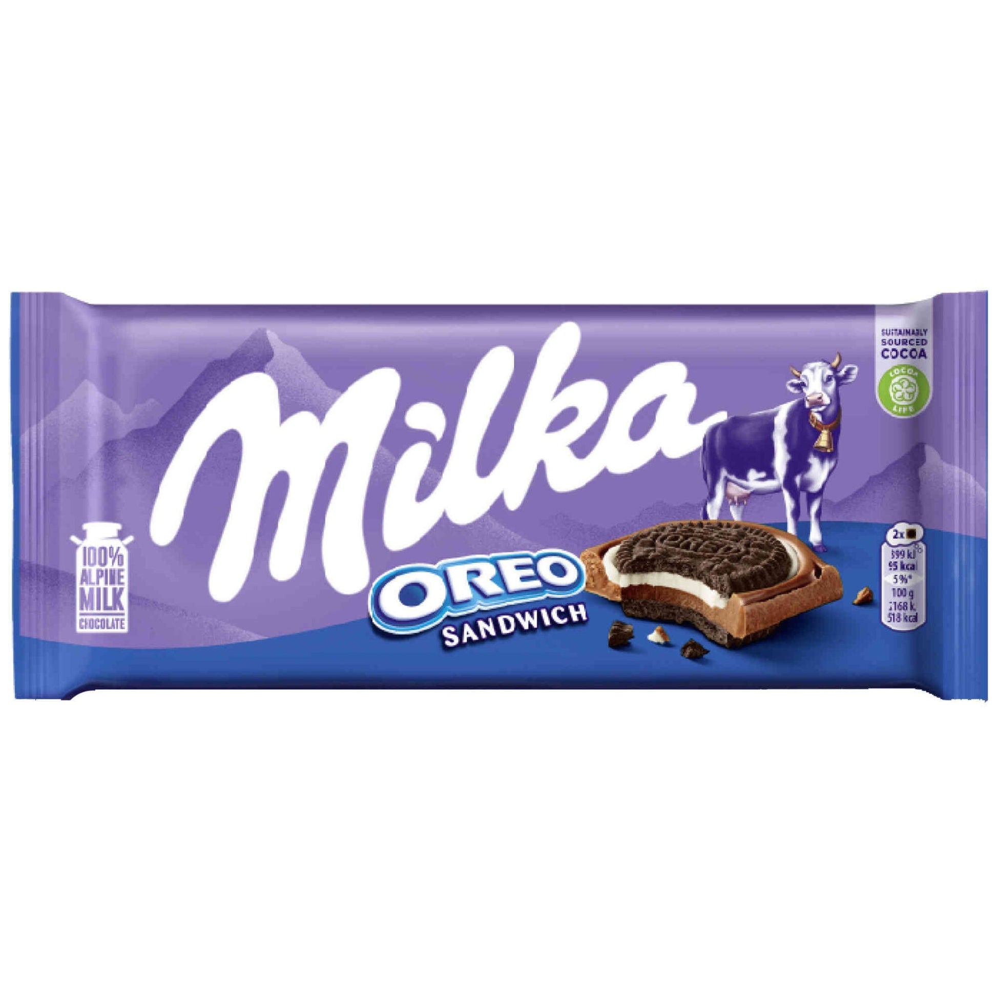 Milka Oreo Sandwich chocolate tablet 92g milk chocolate biscuit slab Chocolate Tablets and Slabs