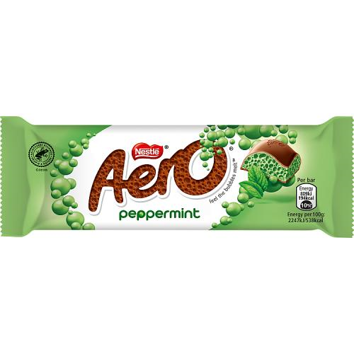 Nestlé Aero Peppermint 36g aerated mint chocolate bar with milk chocolate shell