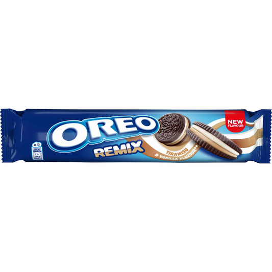 Oreo Vanilla and Tiramisu 157g pack – crunchy cocoa biscuits with creamy tiramisu-inspired filling – Cookies and Rusks – South African Products – Chocolate