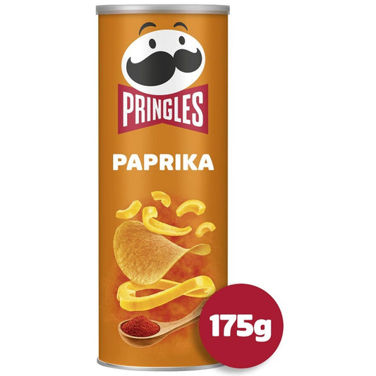 Pringles Paprika Potato Crisps 175 g family size stacked crisps Chips and Crisps Family Size Chips for Sharing Crunchy Savoury and Spicy Snacks