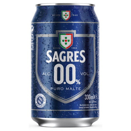 Sagres Alkoholfreies Bier – 330ml Flasche (0,0% Alkohol) | Knackiges alkoholfreies Lager