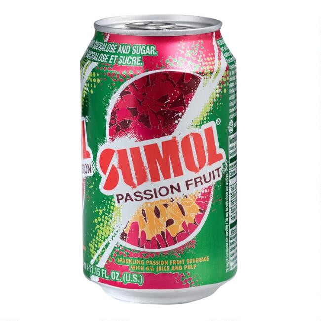 Sumol Passion Fruit Carbonated Soft Drink 330ml fizzy tropical fruit soda can