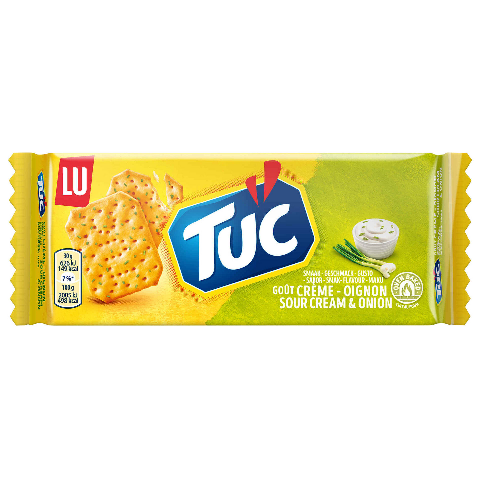 TUC Sour Cream and Onion Crackers 100 g savoury baked crackers cheese and dips