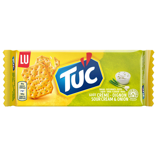 TUC Sour Cream and Onion Crackers 100 g savoury baked crackers cheese and dips