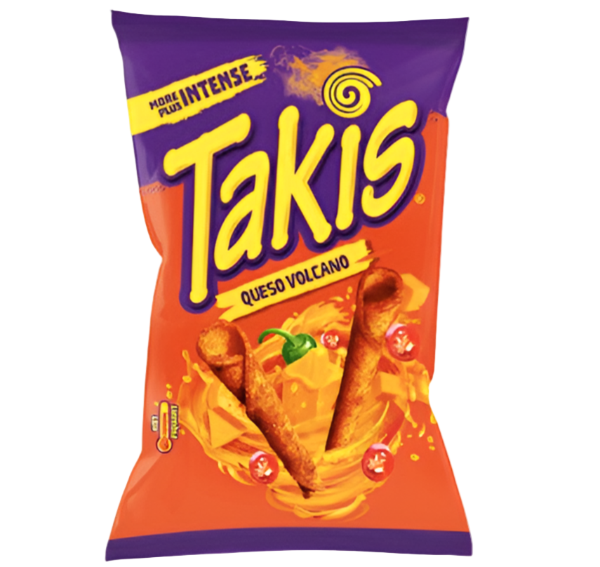 Takis Queso Volcano 90 g family size spicy cheese rolled tortilla chips Chips and Crisps Family Size Chips for Sharing Crunchy Savoury and Spicy Snacks