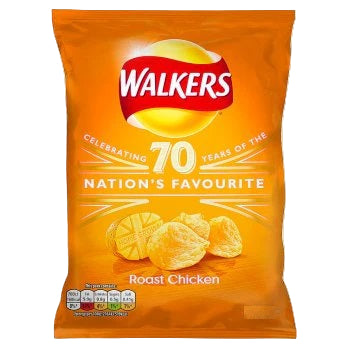 Walkers Roast Chicken Crisps 25 g small pack British potato crisps lunchbox snack