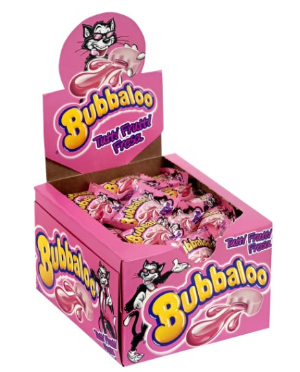 bubbaloo tutti frutti bubblegum 60 pieces liquid centre chewing gum fruity gum