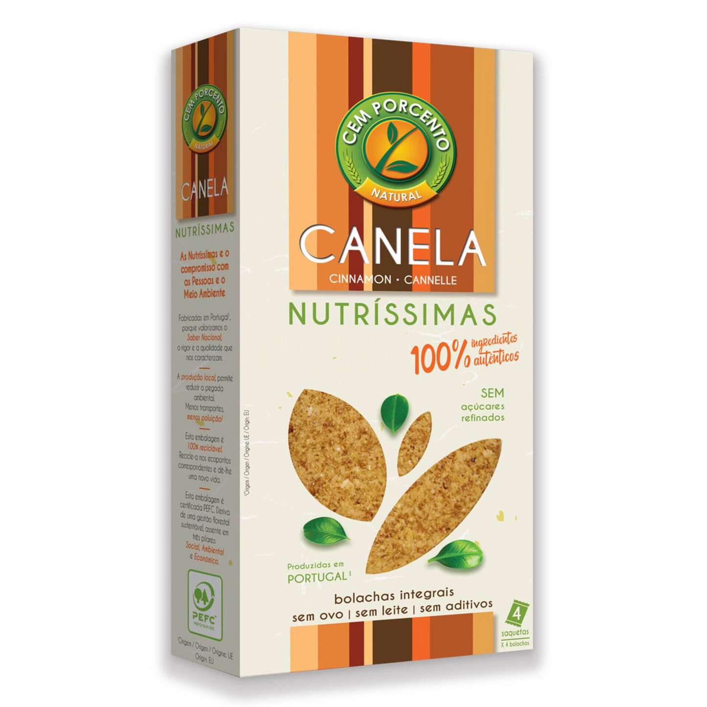 cem porcento cinnamon cookies 210g spiced crunchy biscuits portugal snack