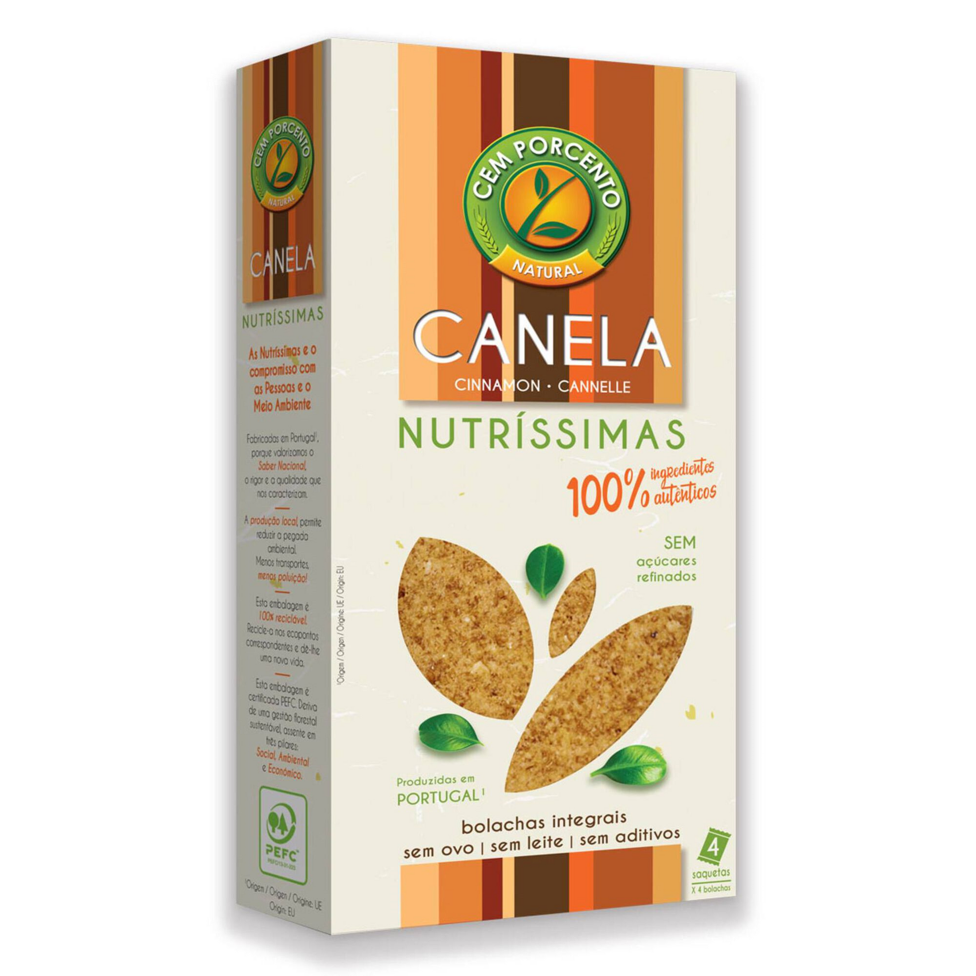 cem porcento cinnamon cookies 210g spiced crunchy biscuits portugal snack