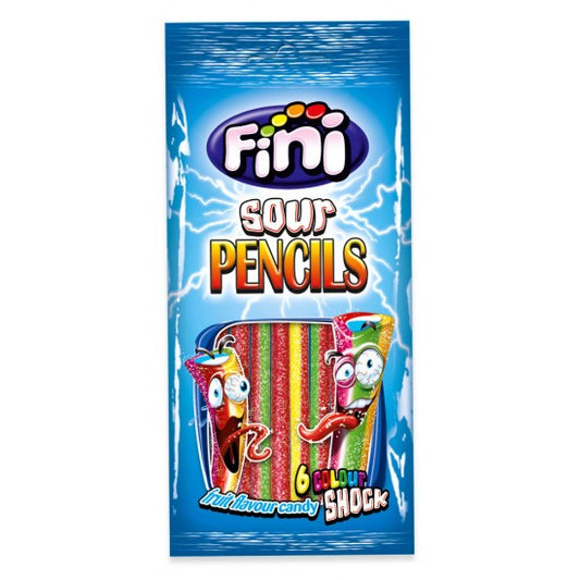 fini rainbow sour pencils 100g chewy filled candy tubes sour colourful sweets