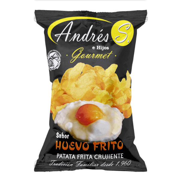 fried egg flavour chips 110 g – crunchy potato crisps savoury snack bag