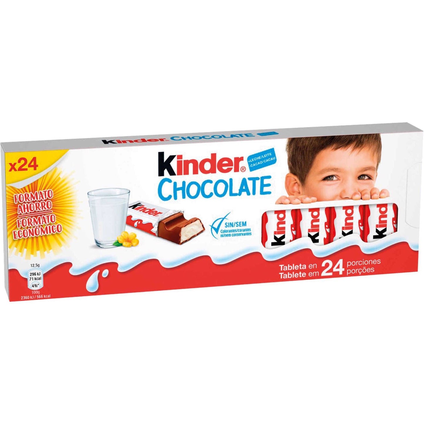 kinder milk chocolate bars 300g pack 24 individually wrapped milk chocolate bars with creamy milk filling chocolate bars and snack bars