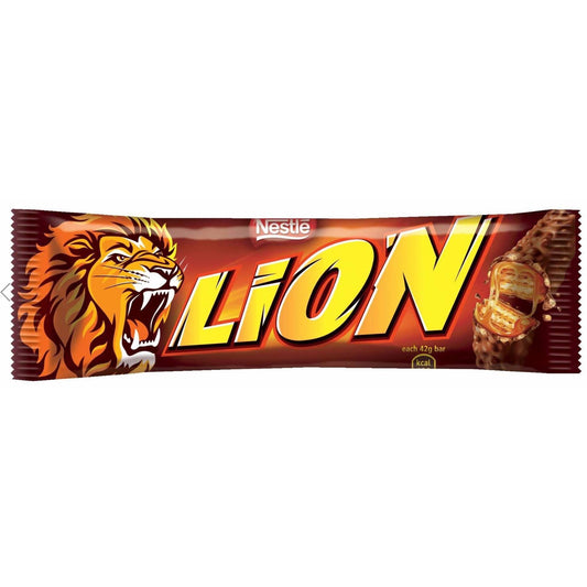 lion chocolate wafer caramel snack bar 42g nestle crunchy cereal wafer chocolate bar classic chocolate bars and snack bars collection
