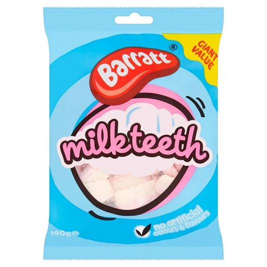 milk teeth sweets 190g chewy milk flavour tooth shaped candy retro sweets